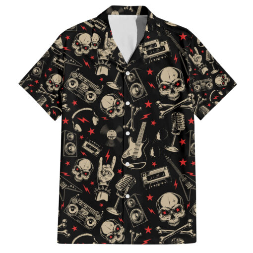 Chemise hawaïenne Crâne Rock And Roll motif