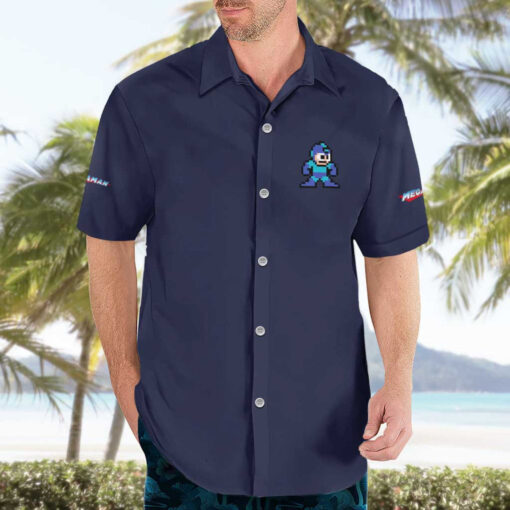 Chemise hawaïenne Rock Man Mega Man style japonais Anime – Image 3