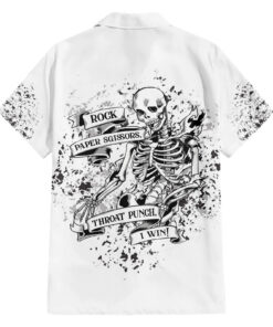 Chemise hawaïenne Rock Papier Ciseaux Throat Punch I Win