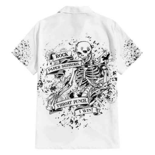 Chemise hawaïenne Rock Papier Ciseaux Throat Punch I Win