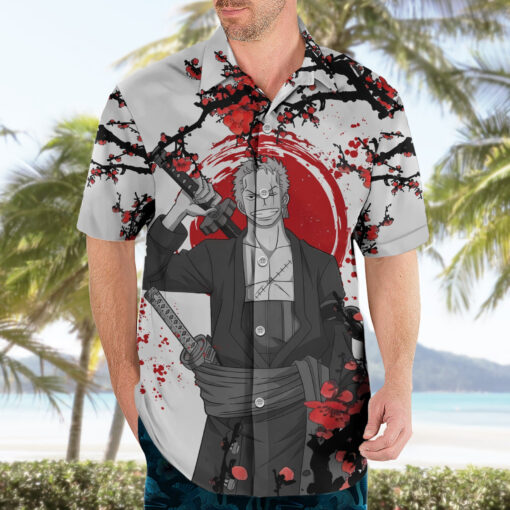Chemise hawaïenne Roronoa Zoro Anime One Piece style japonais – Image 3
