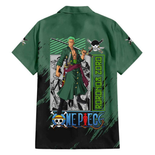 Chemise hawaïenne Roronoa Zoro Manga Mix One Piece Anime – Image 2