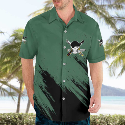 Chemise hawaïenne Roronoa Zoro Manga Mix One Piece Anime – Image 3