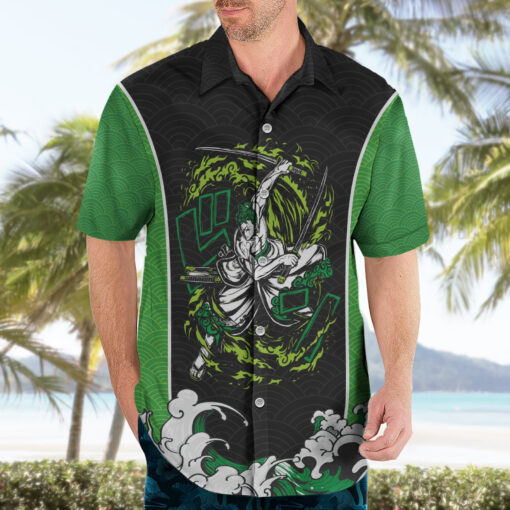 Chemise hawaïenne Roronoa Zoro One Piece Anime Japon – Image 3