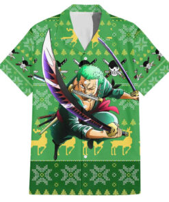 Chemise hawaïenne Roronoa Zoro One Piece Anime Mix Noël