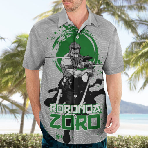Chemise hawaïenne Roronoa Zoro One Piece Anime Mix Japon motif – Image 3