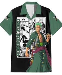 Chemise hawaïenne Roronoa Zoro One Piece Anime Mix Manga