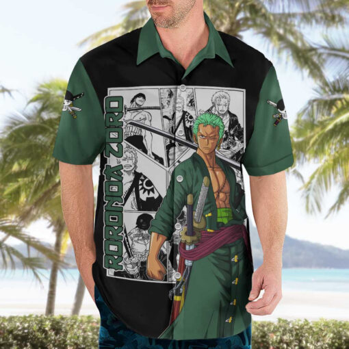 Chemise hawaïenne Roronoa Zoro One Piece Anime Mix Manga – Image 3