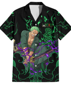 Chemise hawaïenne Roronoa Zoro One Piece motif Haki Anime