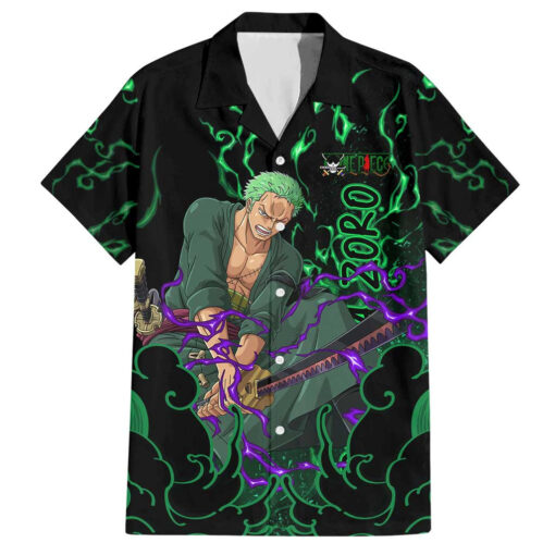 Chemise hawaïenne Roronoa Zoro One Piece motif Haki Anime