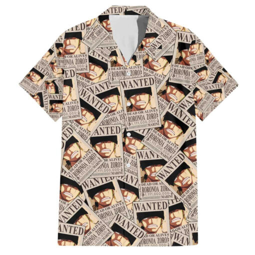 Chemise hawaïenne Roronoa Zoro Wanted One Piece Anime
