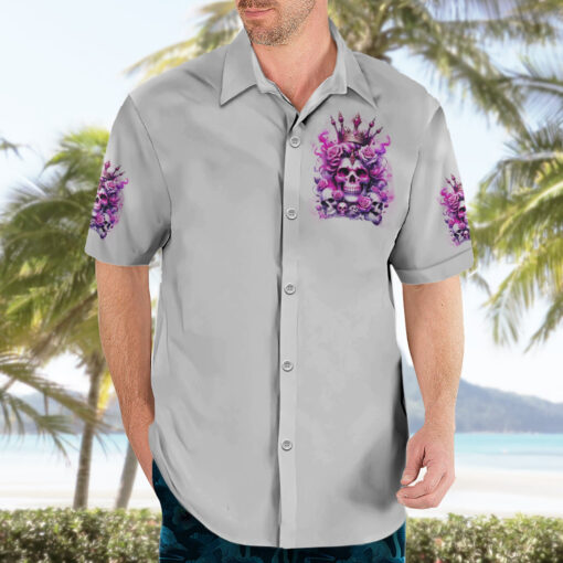 Chemise hawaïenne Crâne Rose Reine des Crânes – Image 3