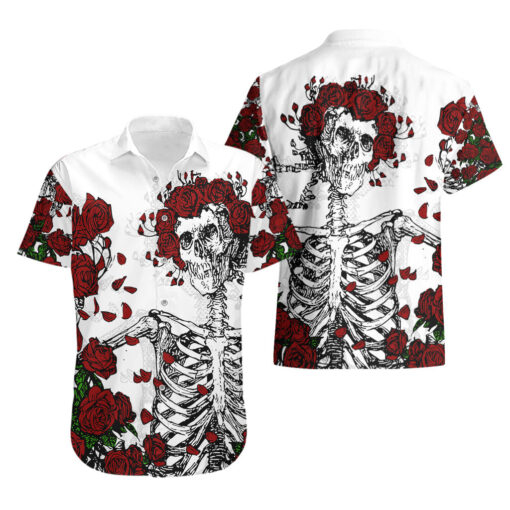 Chemise hawaïenne Crâne Rose Jour des Morts – Image 3