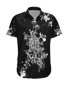 Chemise hawaïenne Crâne Rose Blanc Jour des Morts