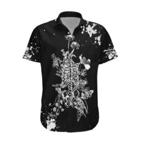 Chemise hawaïenne Crâne Rose Blanc Jour des Morts