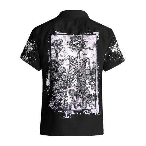 Chemise hawaïenne Crâne Rose Blanc Jour des Morts – Image 2