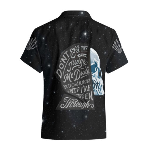 Chemise hawaïenne Crâne triste Ne me juge jamais mec