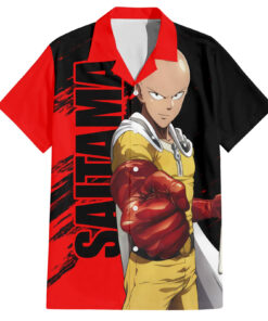 Chemise hawaïenne Saitama One Punch Man design sportif drôle