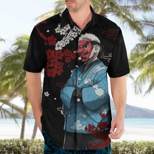 Chemise hawaïenne Sakonji Urokodaki Demon Slayer anime Japon – Image 3