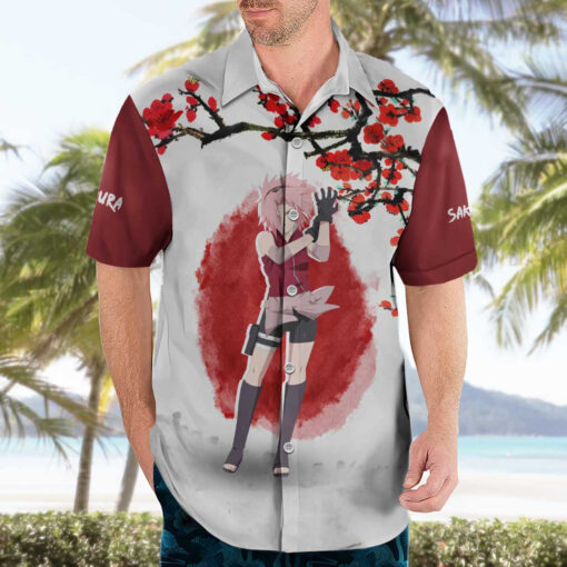 Chemise hawaïenne Sakura Haruno Dragon Ball anime – Image 3