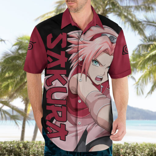 Chemise hawaïenne Sakura Haruno Naruto anime – Image 3