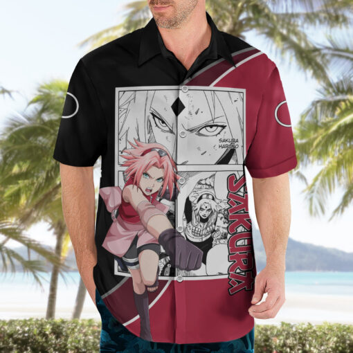 Chemise hawaïenne Sakura Haruno Naruto anime mix manga – Image 3
