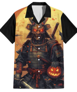 Chemise hawaïenne Halloween samouraï Japon art