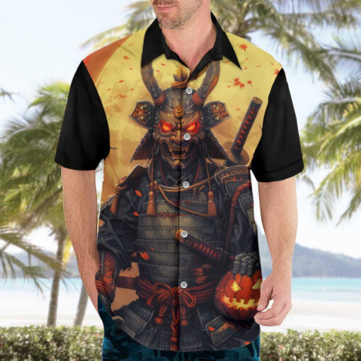 Chemise hawaïenne Halloween samouraï Japon art – Image 3