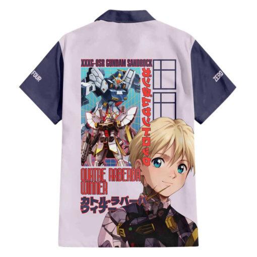 Chemise hawaïenne Sandrock x Quatre Raberba Winner Gundam Wing Endless Japon anime – Image 2