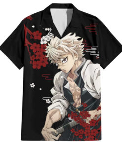 Chemise hawaïenne Sanemi Shinazugawa Demon Slayer anime Japon
