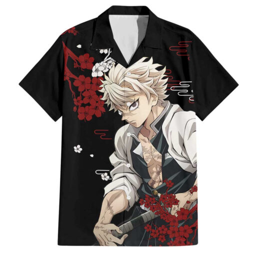 Chemise hawaïenne Sanemi Shinazugawa Demon Slayer anime Japon