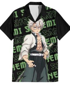 Chemise hawaïenne Sanemi Shinazugawa Demon Slayer anime motif mix