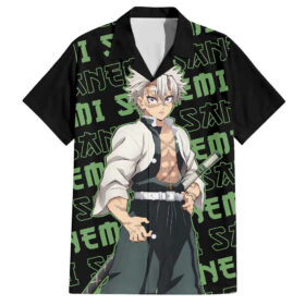 Chemise hawaïenne Sanemi Shinazugawa Demon Slayer anime motif mix