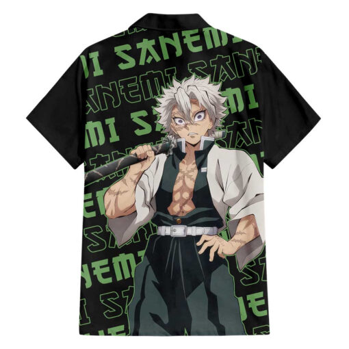 Chemise hawaïenne Sanemi Shinazugawa Demon Slayer anime motif mix – Image 2