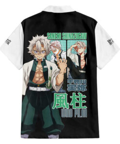 Chemise hawaïenne Sanemi Shinazugawa Demon Slayer anime V2