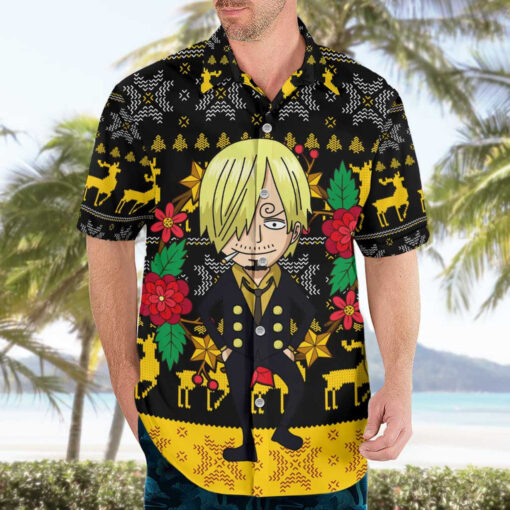 Chemise hawaïenne Sanji One Piece anime mix Noël – Image 3