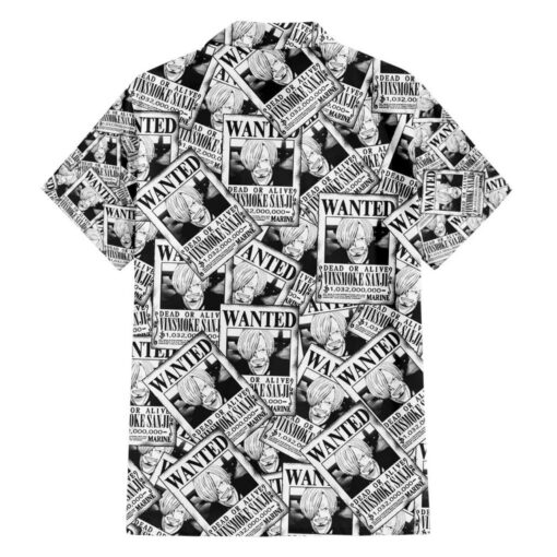 Chemise hawaïenne Sanji Wanted One Piece anime – Image 2
