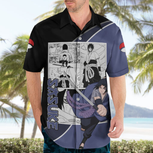 Chemise hawaïenne Sasuke Naruto anime mix manga – Image 3