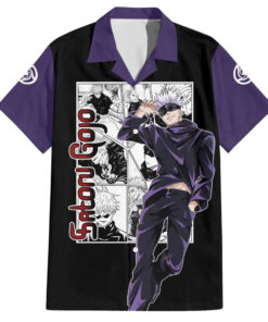 Chemise hawaïenne Satoru Gojo Jujutsu Kaisen anime mix manga