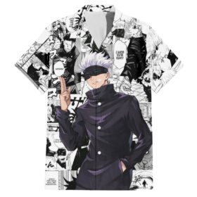 Chemise hawaïenne Satoru Gojo Jujutsu Kaisen manga mix