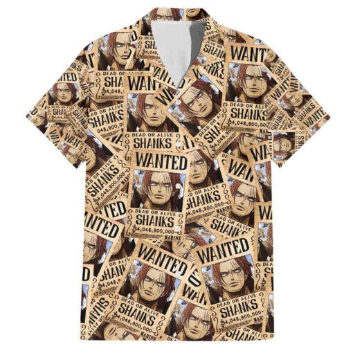 Chemise hawaïenne Shanks Wanted One Piece anime