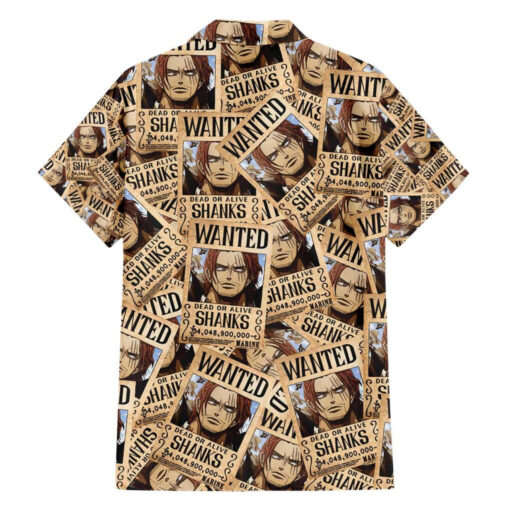 Chemise hawaïenne Shanks Wanted One Piece anime – Image 2