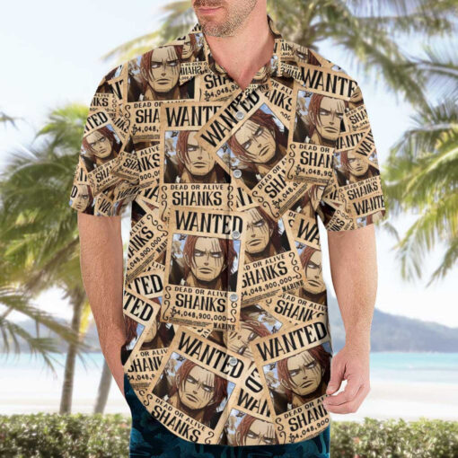 Chemise hawaïenne Shanks Wanted One Piece anime – Image 3