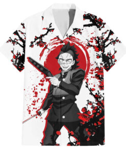 Chemise hawaïenne Sanemi Shinazugawa Demon Slayer anime Japon