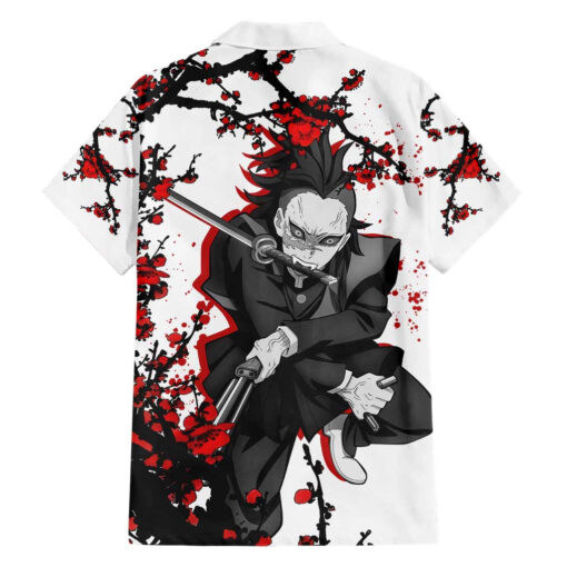 Chemise hawaïenne Sanemi Shinazugawa Demon Slayer anime Japon – Image 2