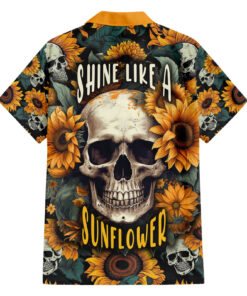 Chemise hawaïenne Brille comme un crâne tournesol