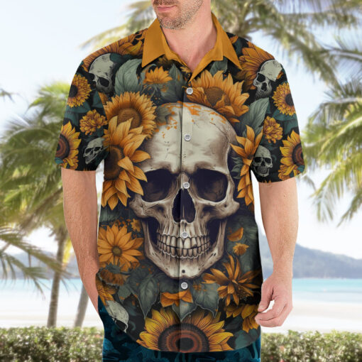 Chemise hawaïenne Brille comme un crâne tournesol – Image 3