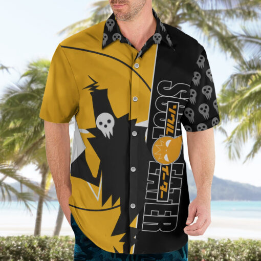 Chemise hawaïenne Shinigami Soul Eater anime art mix crâne – Image 3