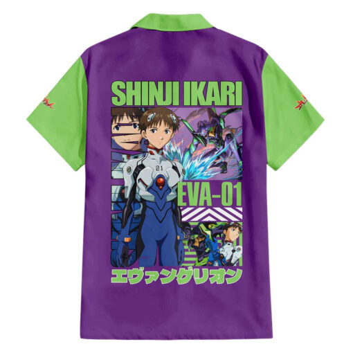 Chemise hawaïenne Shinji Ikari x Eva 01 Neon Genesis Evangelion anime – Image 2