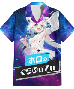 Chemise hawaïenne Shirakami Fubuki Holo Live Galaxy